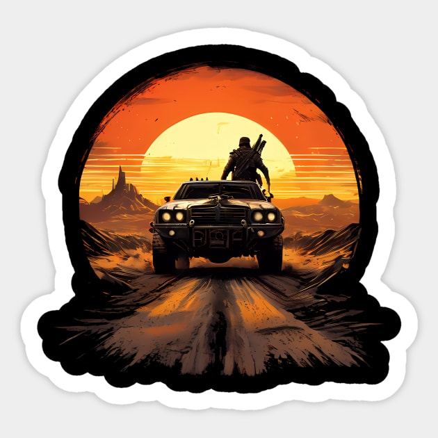 mad max Sticker by The Dark Matter Art